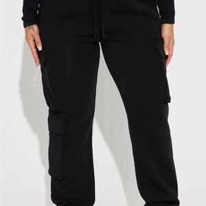 Fashion Nova Black Cargo Joggers